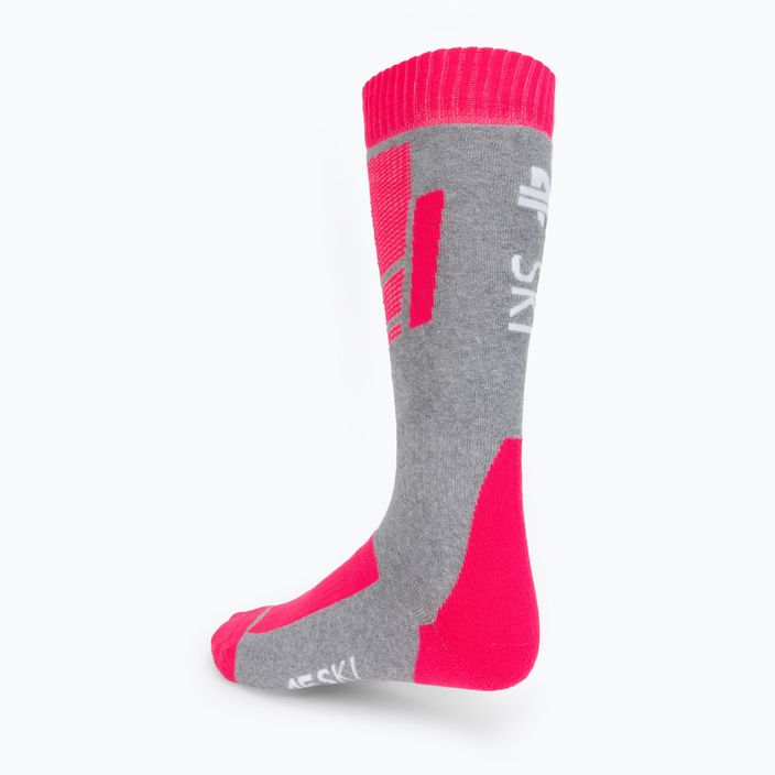 Children's ski socks 4F grey-pink 4FJAW22UFSOF028 3