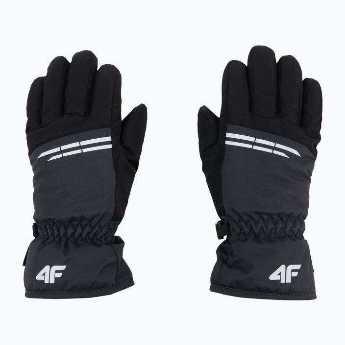 Children's ski gloves 4F grey-black 4FJAW22AFGLM038 3