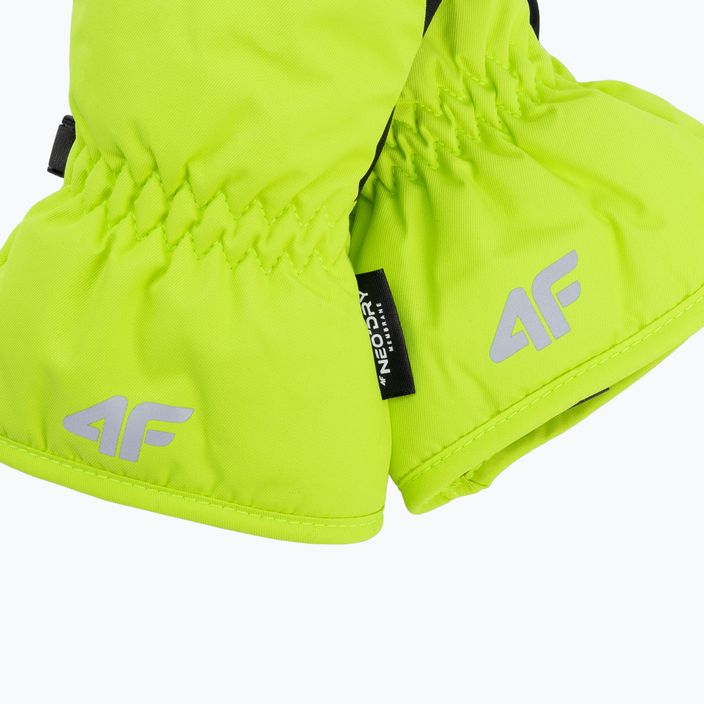 Children's ski gloves 4F green-black 4FJAW22AFGLM038 4