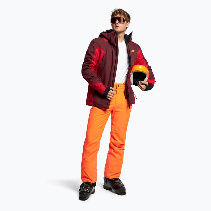 Men's 4F ski jacket burgundy-red H4Z21-KUMN015 2