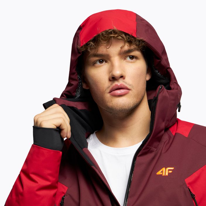Men's 4F ski jacket burgundy-red H4Z21-KUMN015 5