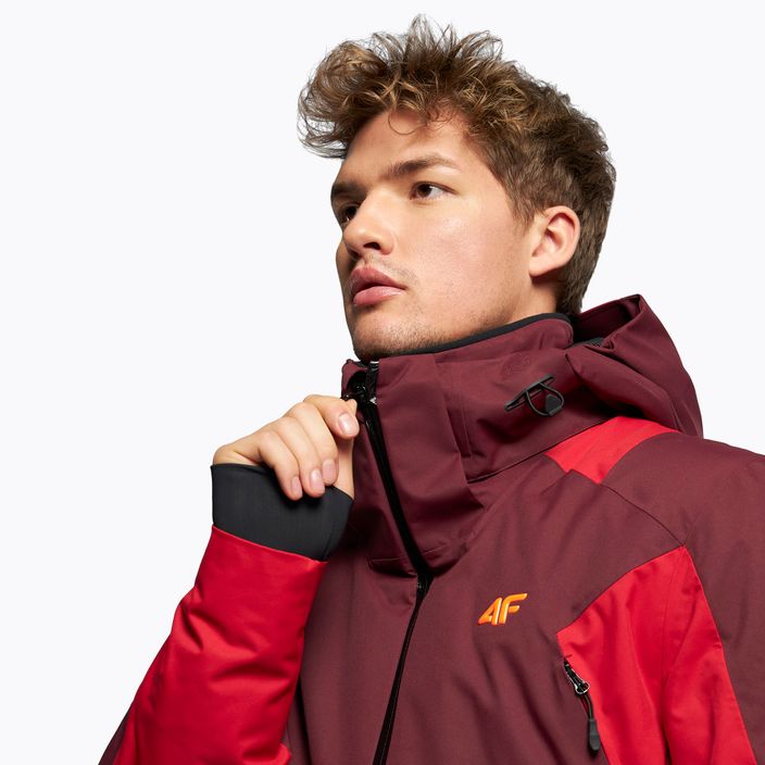 Men's 4F ski jacket burgundy-red H4Z21-KUMN015 6