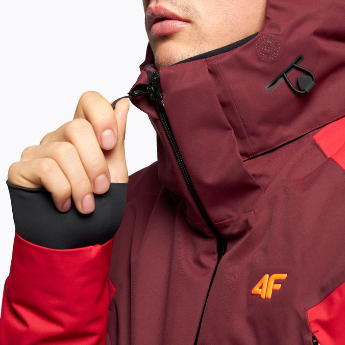 Men's 4F ski jacket burgundy-red H4Z21-KUMN015 7