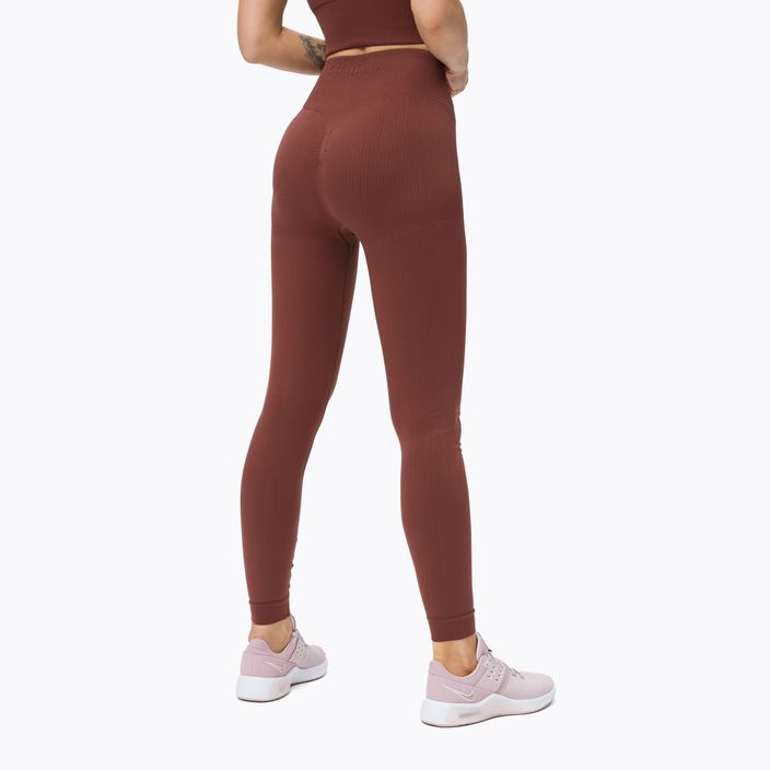 Women's seamless training leggings STRONG POINT Shape & Comfort Push Up brown 1119 3