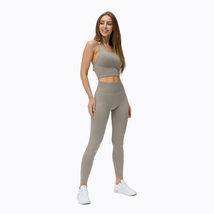 Women's seamless leggings STRONG POINT Shape & Comfort Push Up beige 1139 2