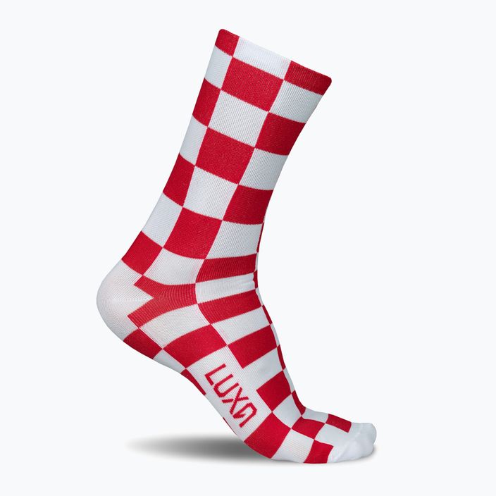 Luxa Squares white and red cycling socks LUAMSSQRS