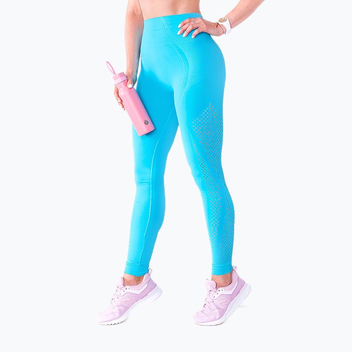 Women's training leggings 2skin Power Seamless Turquoise blue 2S-60513 5