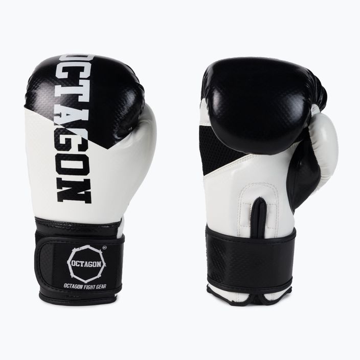 Octagon children's boxing gloves Carbon white and black 3