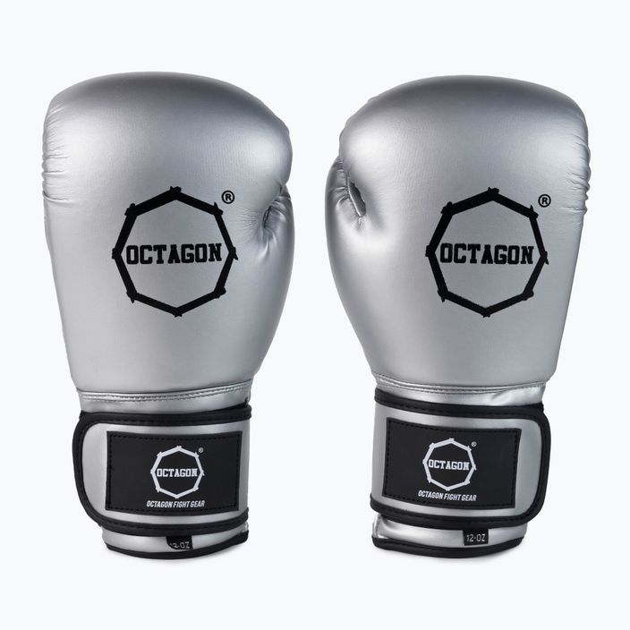 Octagon boxing gloves silver