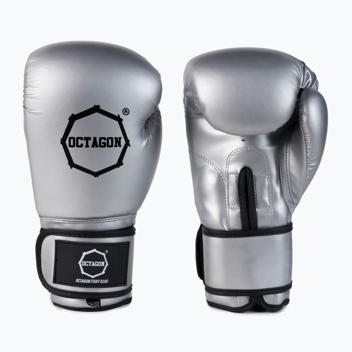 Octagon boxing gloves silver 3