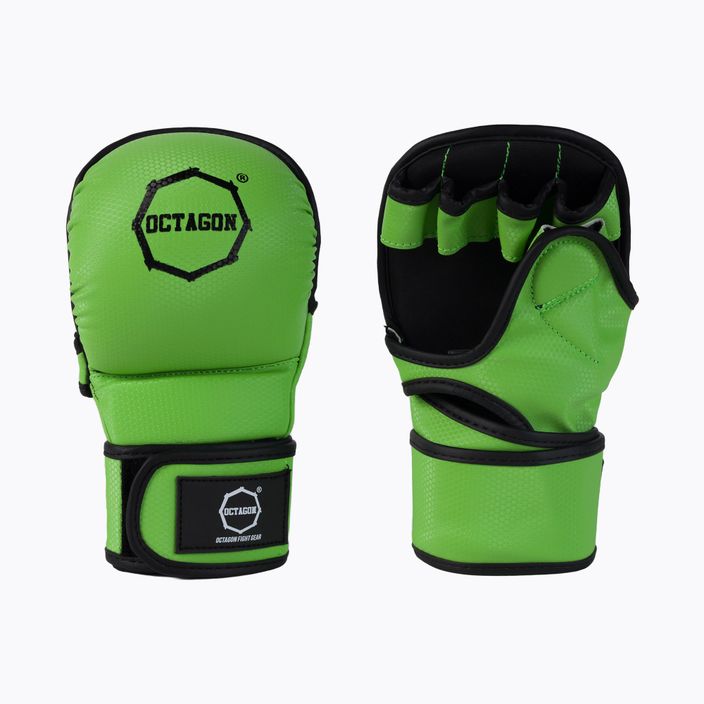 Octagon Kevlar grappling MMA sparring gloves green 3