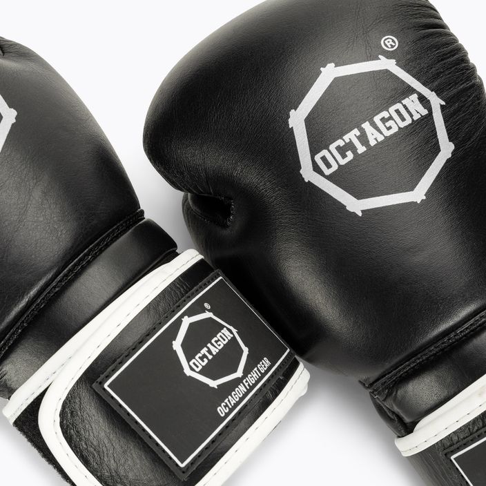 Octagon Agat black/white boxing gloves 5