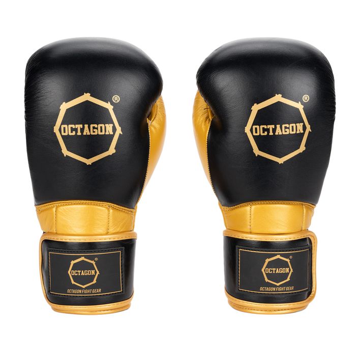 Octagon Prince black/gold boxing gloves 2