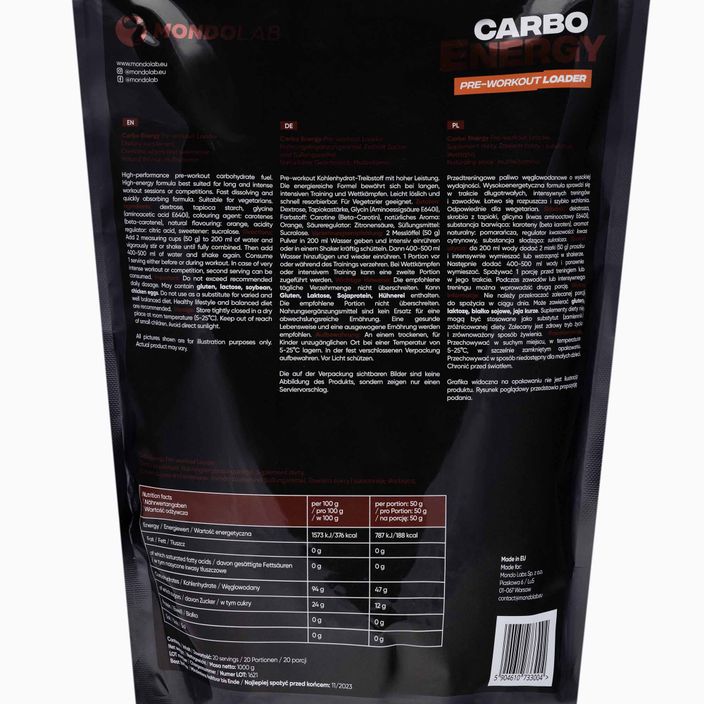 Carbo Energy MONDOLAB carbohydrates 1kg tropical fruit MND012 2