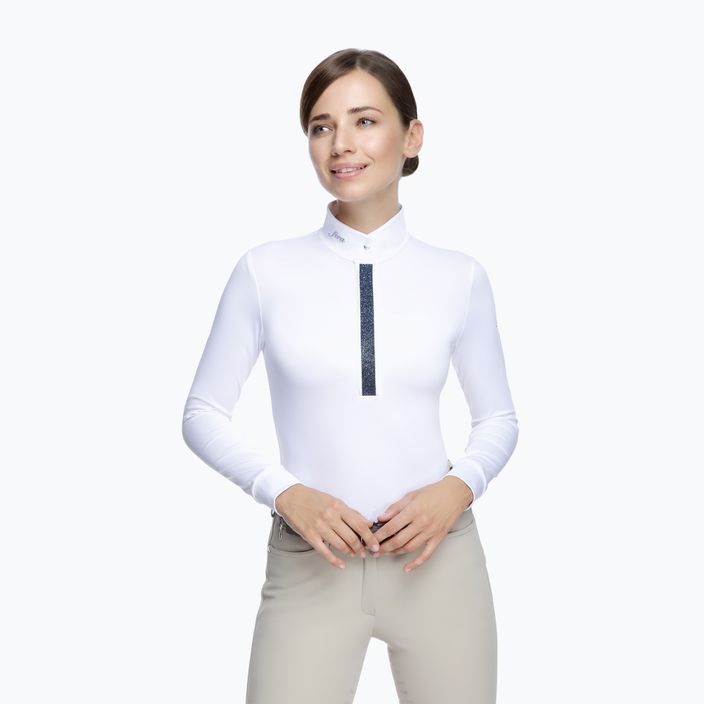 FERA Equestrian Stardust women's competition longsleeve shirt white and navy blue 1.1.l