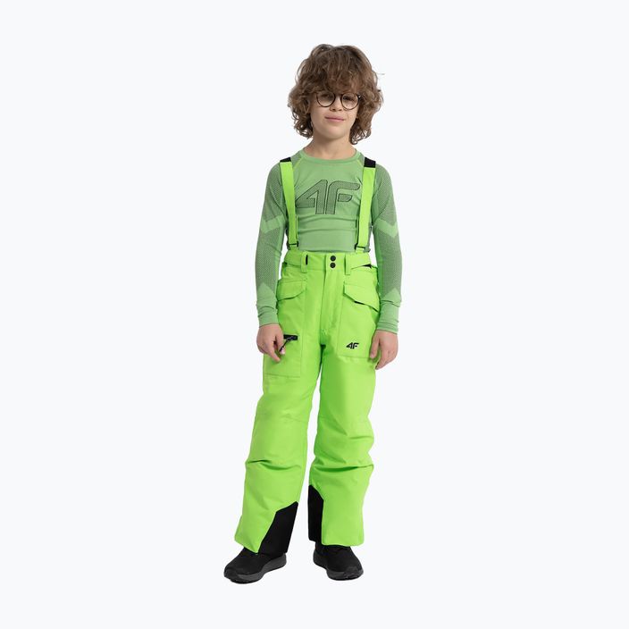 Children's ski trousers 4F M360 green neon