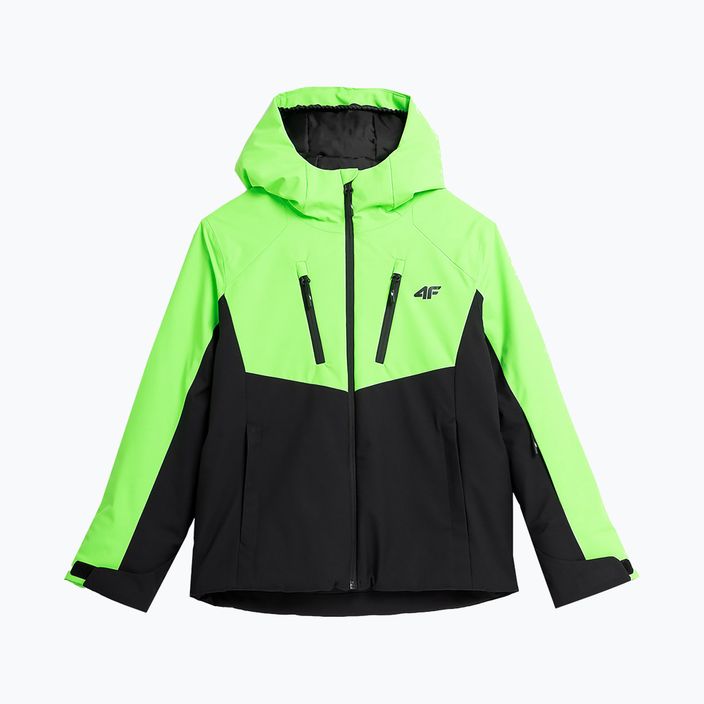 Children's ski jacket 4F M300 green neon 3