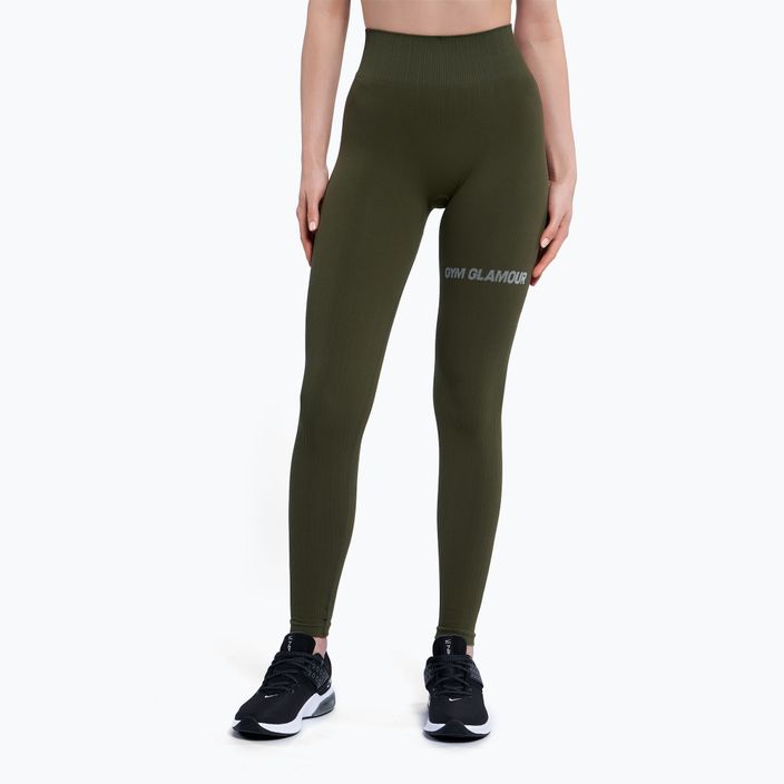 Women's workout leggings Gym Glamour Push Up Khaki 399