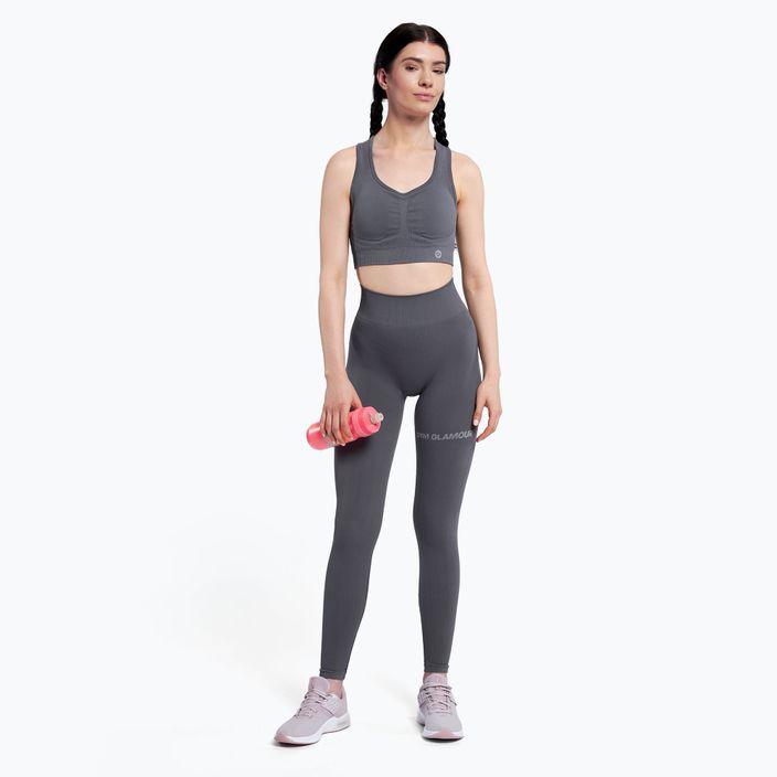 Women's training leggings Gym Glamour Push Up Grey 400 2