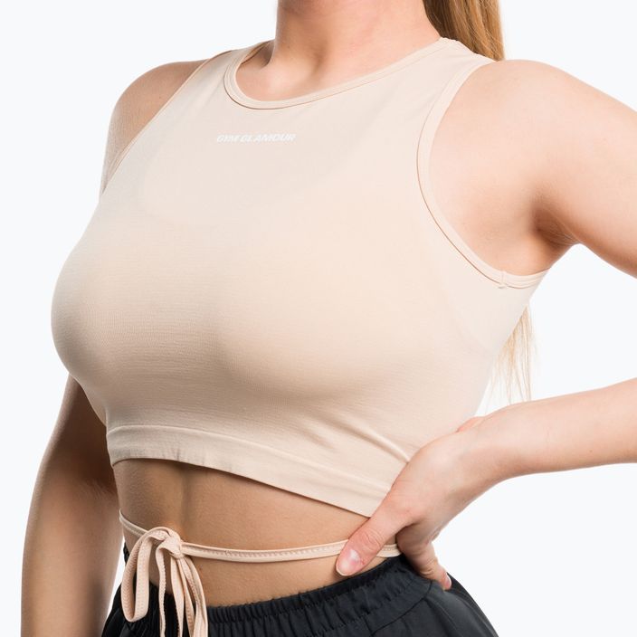 Women's workout top Gym Glamour Tied Beige 443 4