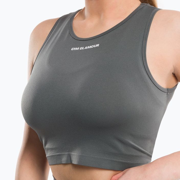 Women's workout top Gym Glamour Tied Silver Grey 444 4