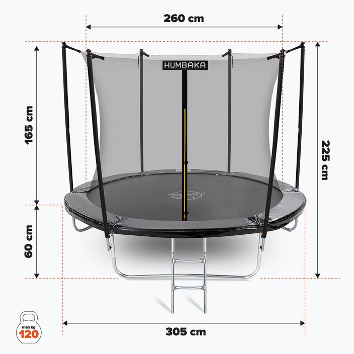 HUMBAKA Eco 305 cm garden trampoline black ECO-10' Tramps 17