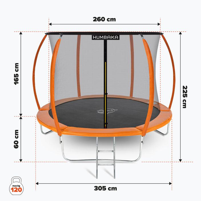HUMBAKA Super 305 cm orange garden trampoline Super-10' Tramps 17