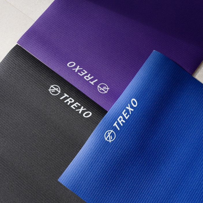 TREXO yoga mat PVC 6 mm blue YM-P01N 7