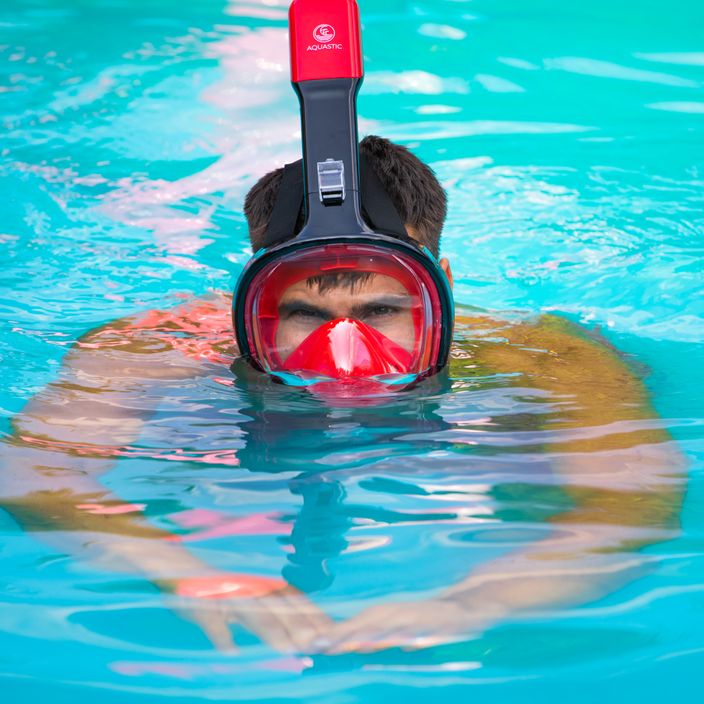 Full face mask for snorkelling AQUASTIC red SMA-01SC 8
