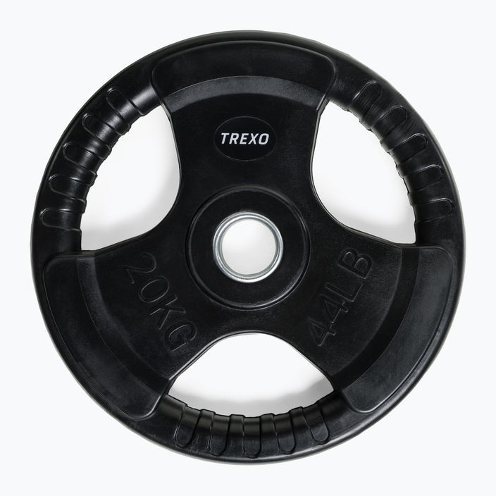 TREXO black rubberised cast iron weight RW20 20 kg 2