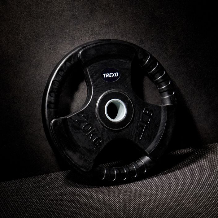 TREXO black rubberised cast iron weight RW20 20 kg 4