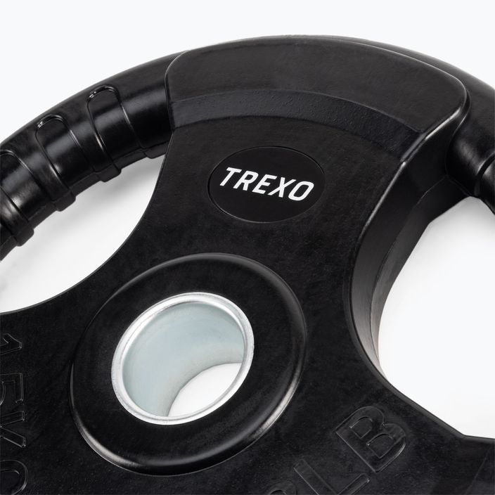 TREXO black rubberised cast iron weight RW15 15 kg 3