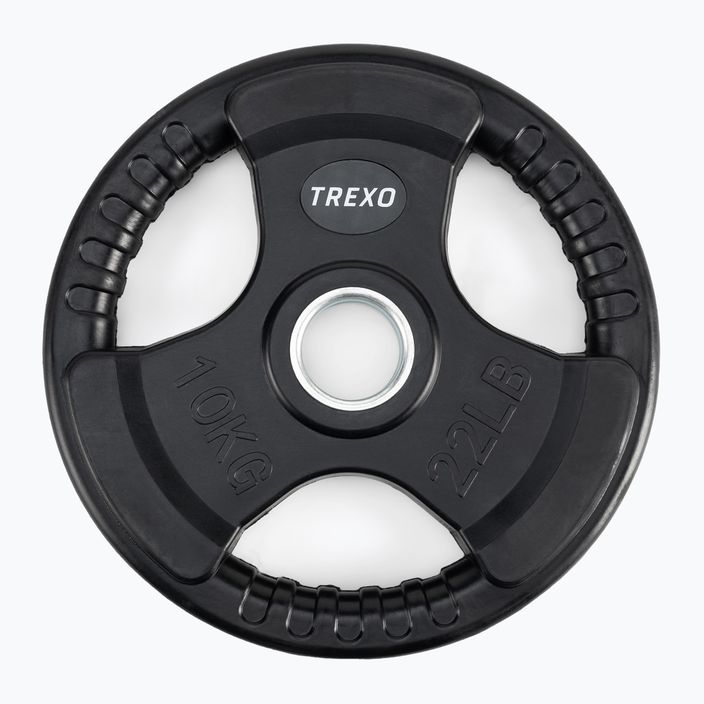 TREXO black rubberised cast iron weight RW10 10 kg 2