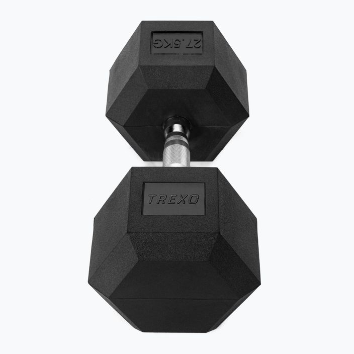 TREXO Hex 27.5 kg rubberised dumbbell 3