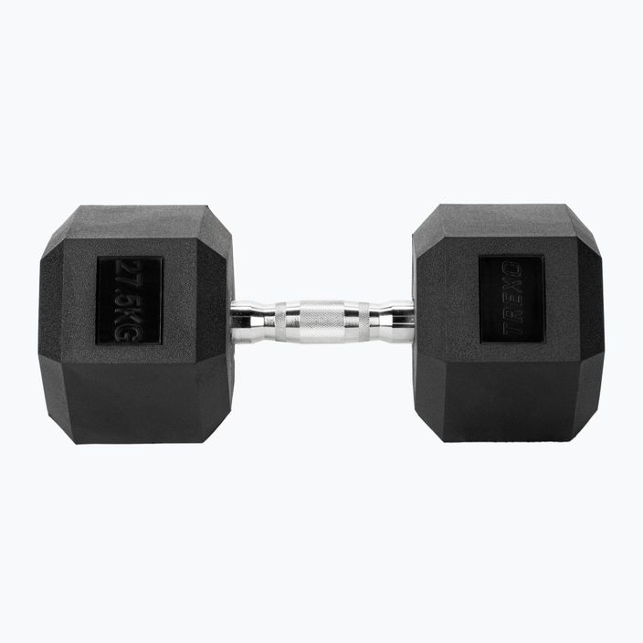 TREXO Hex 27.5 kg rubberised dumbbell 4