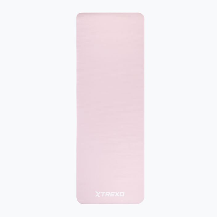 TREXO NBR 15 mm exercise mat with belt pink 3