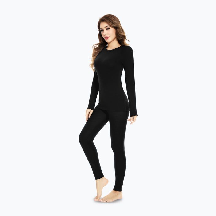 Women's thermal underwear set WOOLCANO Merino SET0543 black 4