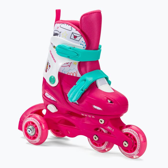 HUMBAKA Starjet LED children's roller skates 3in1 pink 16