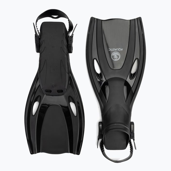 AQUASTIC Cove black snorkelling fins 2