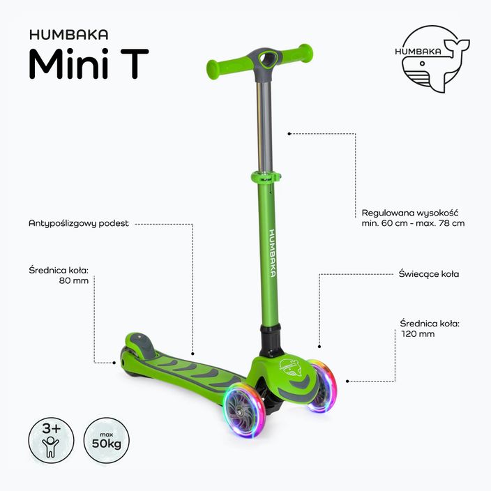 HUMBAKA Mini T children's three-wheeled scooter green HBK-S6T 2