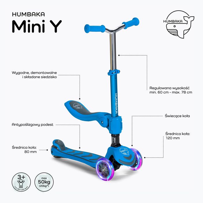 HUMBAKA Mini Y children's three-wheeled scooter blue HBK-S6Y 2