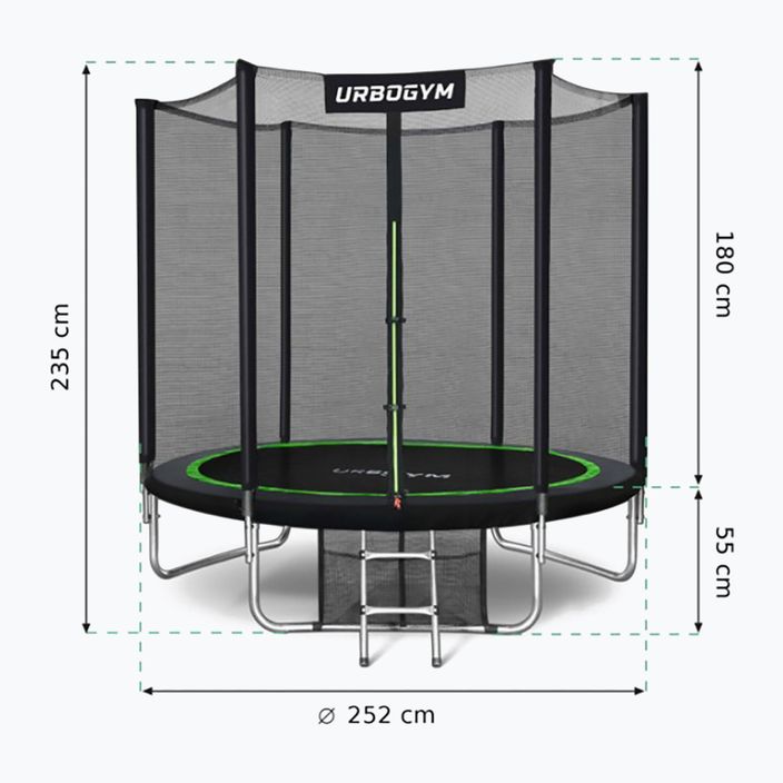UrboGym Classic 252 cm garden trampoline black 8FT 9