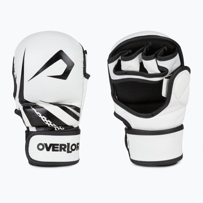 Overlord Sparring MMA grappling gloves natural leather white 101003-W/M 3