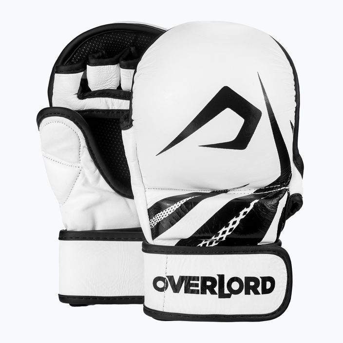 Overlord Sparring MMA grappling gloves natural leather white 101003-W/M 6