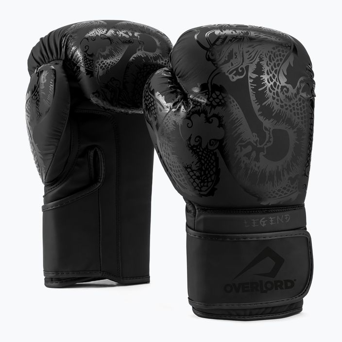 Overlord Legend synthetic leather boxing gloves black 100001-BK 6