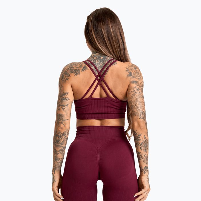 Gym Glamour Push Up 2.0 merlot training bra 3