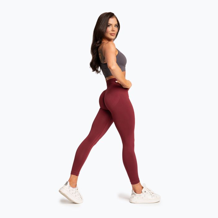 Women's leggings Gym Glamour Basic Scrunch burgundy 4