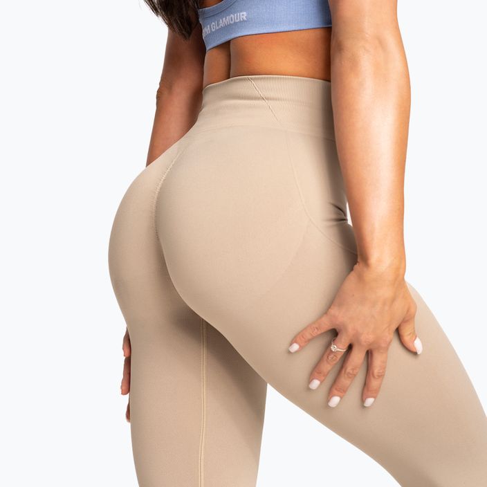 Women's leggings Gym Glamour Basic Scrunch beige 6