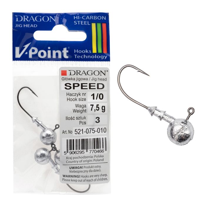DRAGON V-Point Speed jig head 7.5g 3pc black PDF-521-075-010 2