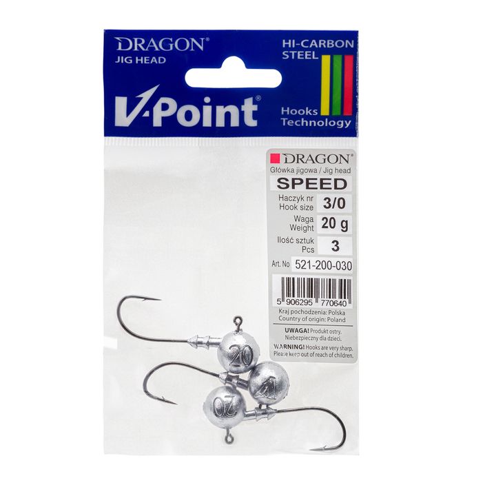 DRAGON V-Point Speed 20g jig head 3 pcs black PDF-521-200-030 2
